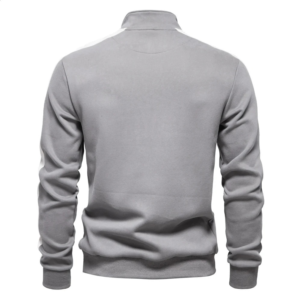 AIOPESON Mens Patchwork Quarter Zip Cotton-blend Sweatshirts Lightweight Casual Sport Pullover Sweatshirt for Men 240823