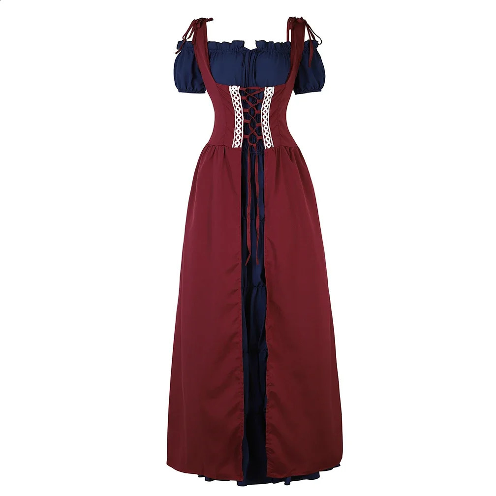 Retro womens clothing Irish medieval dresses Victorian Halloween roleplaying costumes makeup party w240824