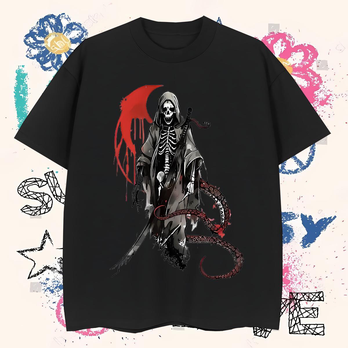 Cool Men T Shirts 100% Cotton 230g skull Home Outdoor Custom Printing Breathable Crew Neck Men Tees Designer Fashion Tops Shirt
