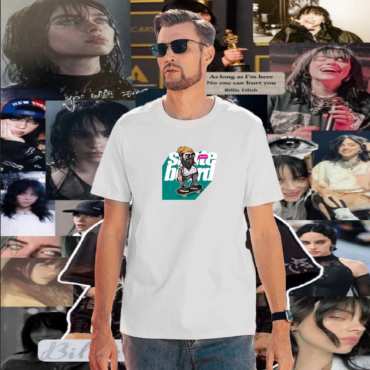 Loose Men T Shirts 230g 100% Cotton person Daily Wear DIY Anime Breathable Short Sleeve Tshirts Casual New Tops