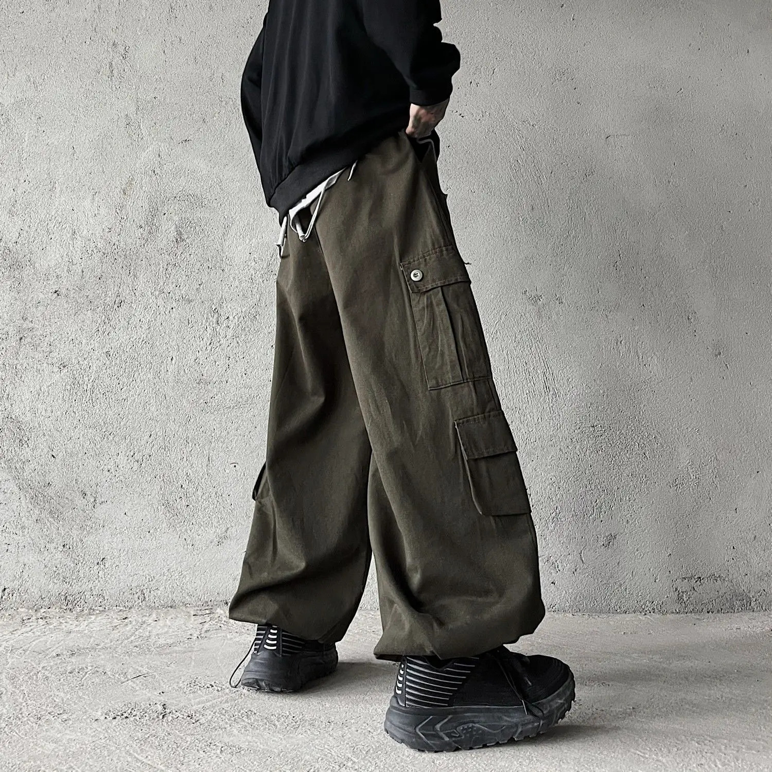 Vintage Y2k Baggy Pants Fashion Streetwear Wide Leg Oversize Cargo Pants Men Full-length Straight Long Trousers 2024 240824