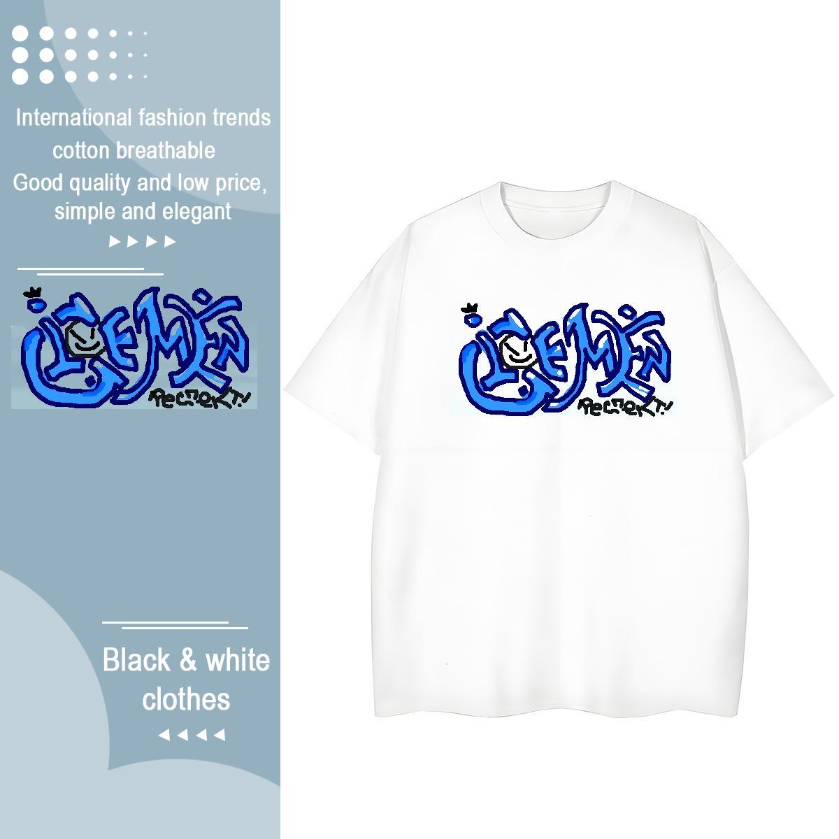 Comfortable Tshirt for Man Woman 230g Cotton letter Hip Hop Street Women T Shirts O Neck Short Sleeves Plus Size Cartoon Tshirts