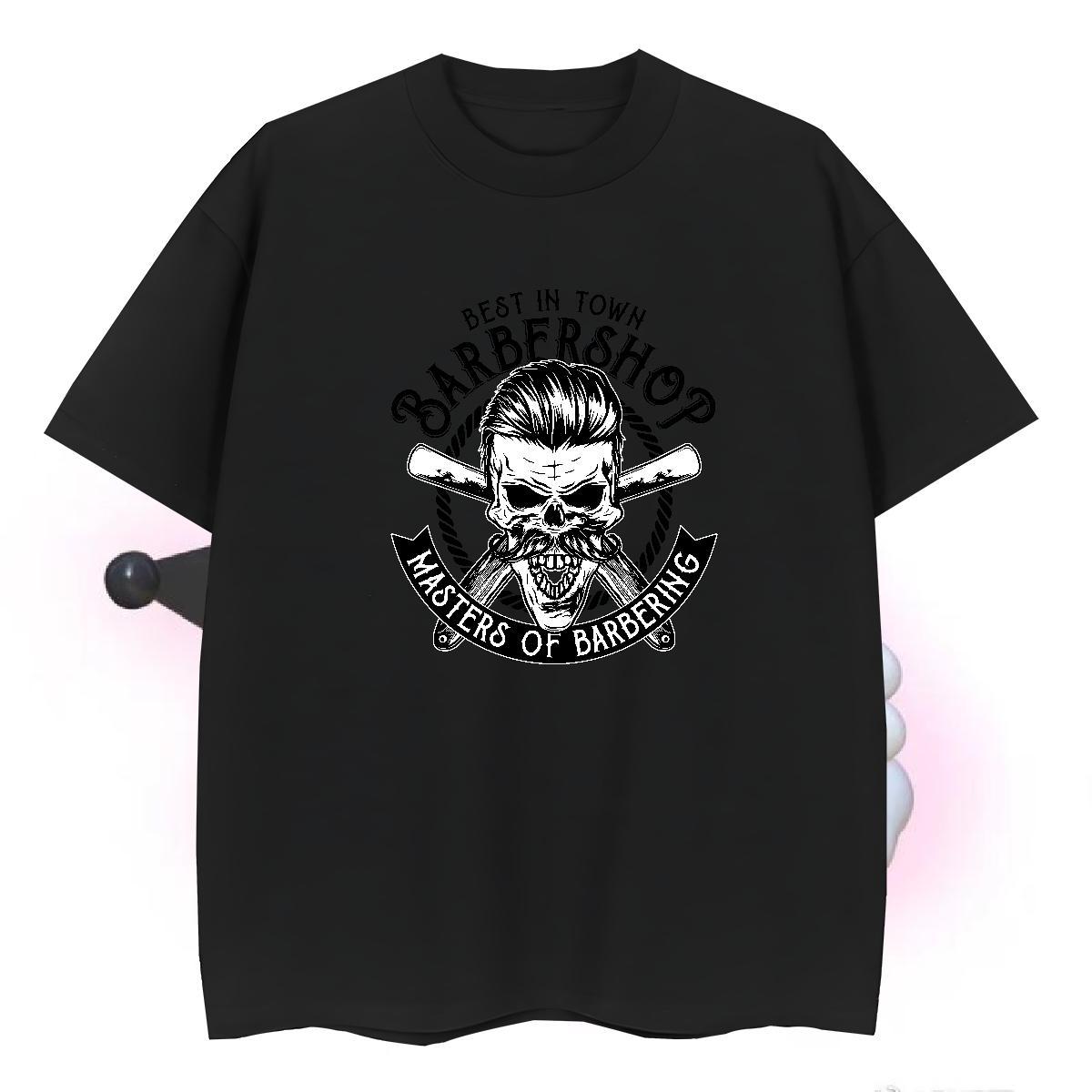 Free Shipping T-Shirts 230g Pure Cotton skull Street DIY Logo Oversized Short Sleeve O-Neck Men Clothes T-Shirt New Arrival Clothings