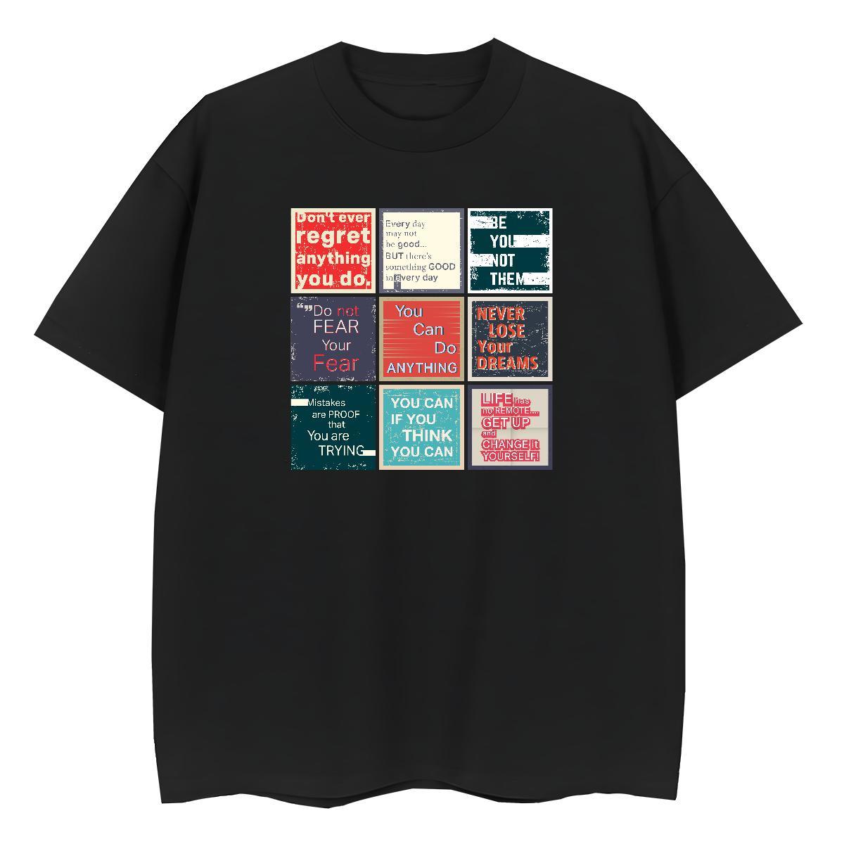 Loose fit Couples T Shirts 230g Pure Cotton letter Sport T-Shirts for Women O Neck Short Sleeves Black Oversized Tees Shirts