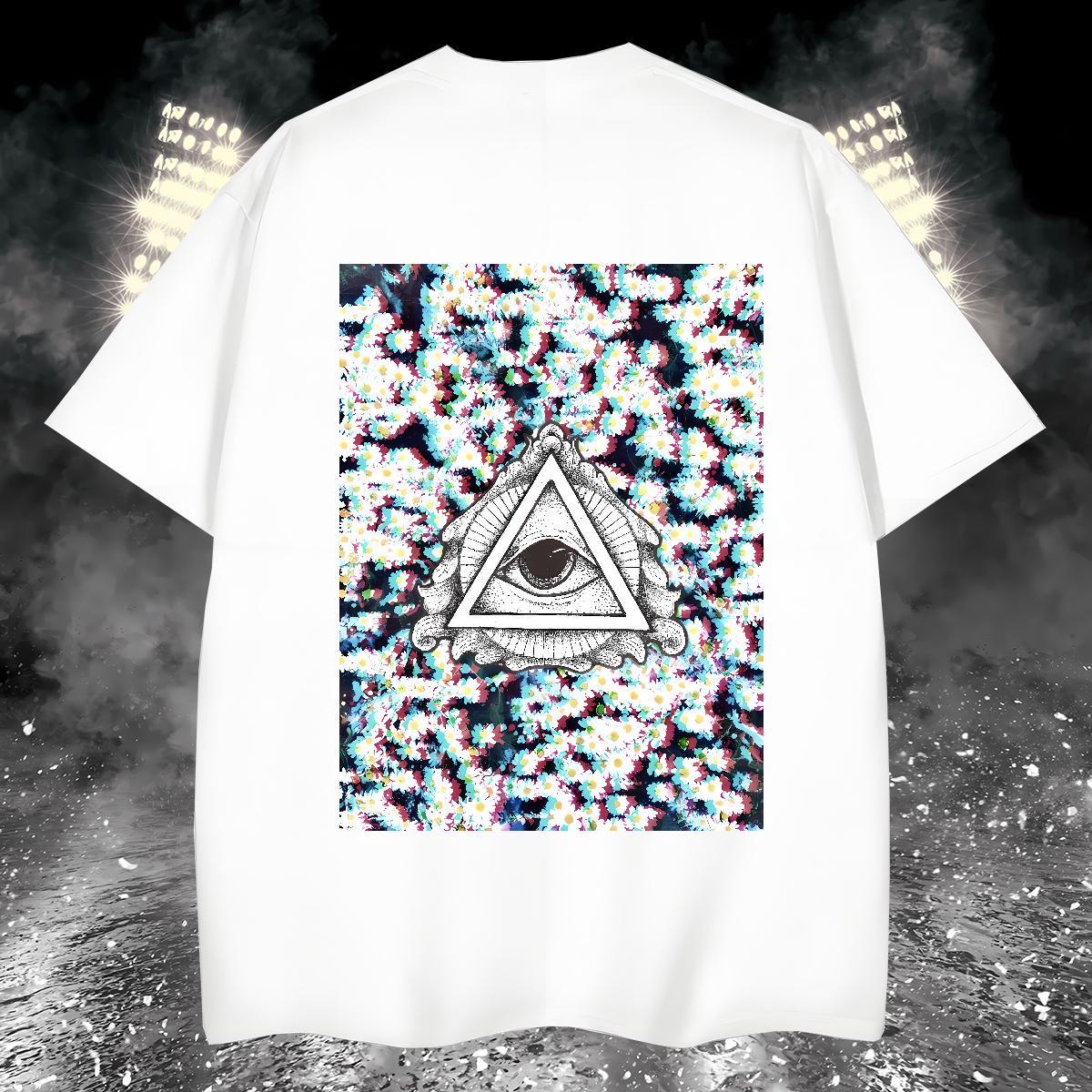 TOP Quality Man T Shirts 100% Cotton 230g eye of the devil Street wear Hip Hop Plus Size Custom Breathable Short Sleeve Men Tshirts Free Shipping Polo