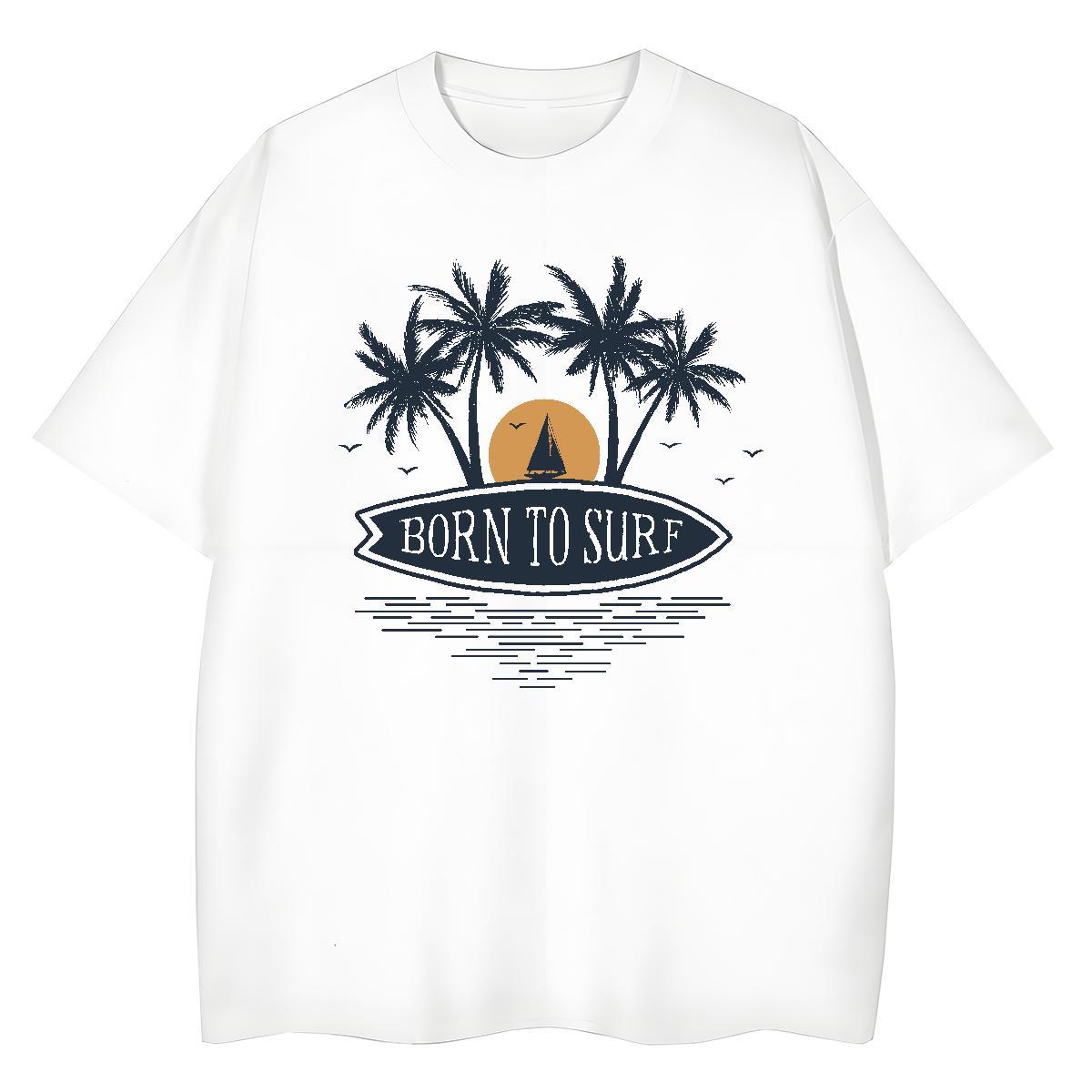 Free Shipping Men Tops Tees sea Street Wear 100% Cotton 230g Tshirts Breathable Short Sleeve Unisex Men T Shirts Custom Print Oversized
