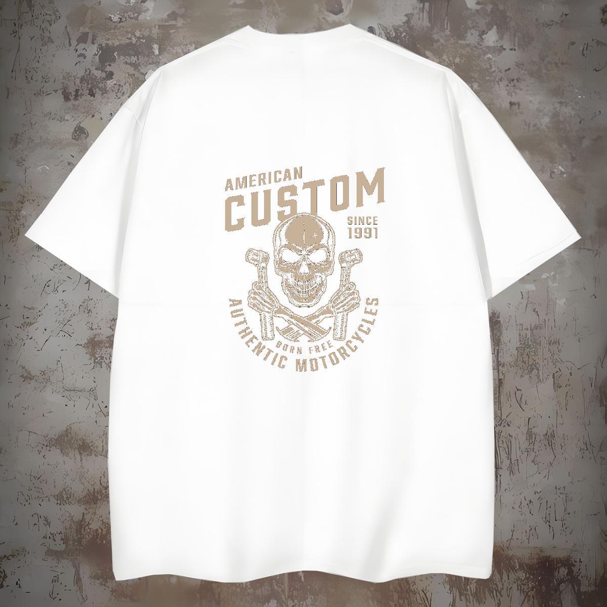 TOP Quality Man T Shirts 230g Pure Cotton skull Street Wear Custom Cartoon Breathable Soft Couples T Shirts New Designer Tops Tees