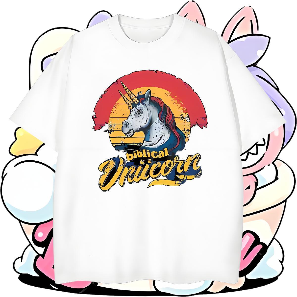 2024 Summer Men Tshirts horse Casual 230g Cotton Tops Shirt Breathable Crew Neck Unisex T shirt Oversized
