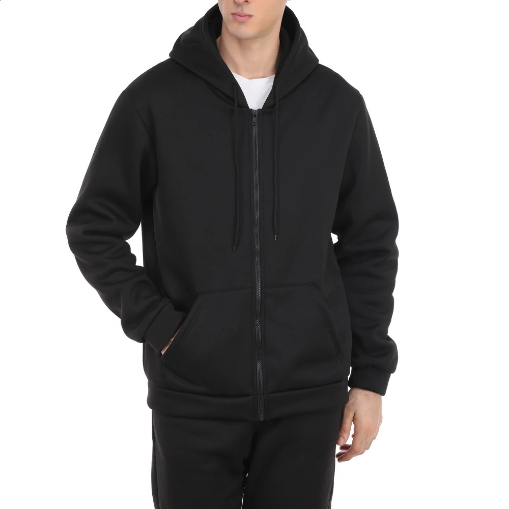 Casual Jacket Men Women Fleece Sweatshirts Loose Zip Hoodies Spring Daily Clothing Sports Coat Solid Color Jacket Y2k Streetwear 240823