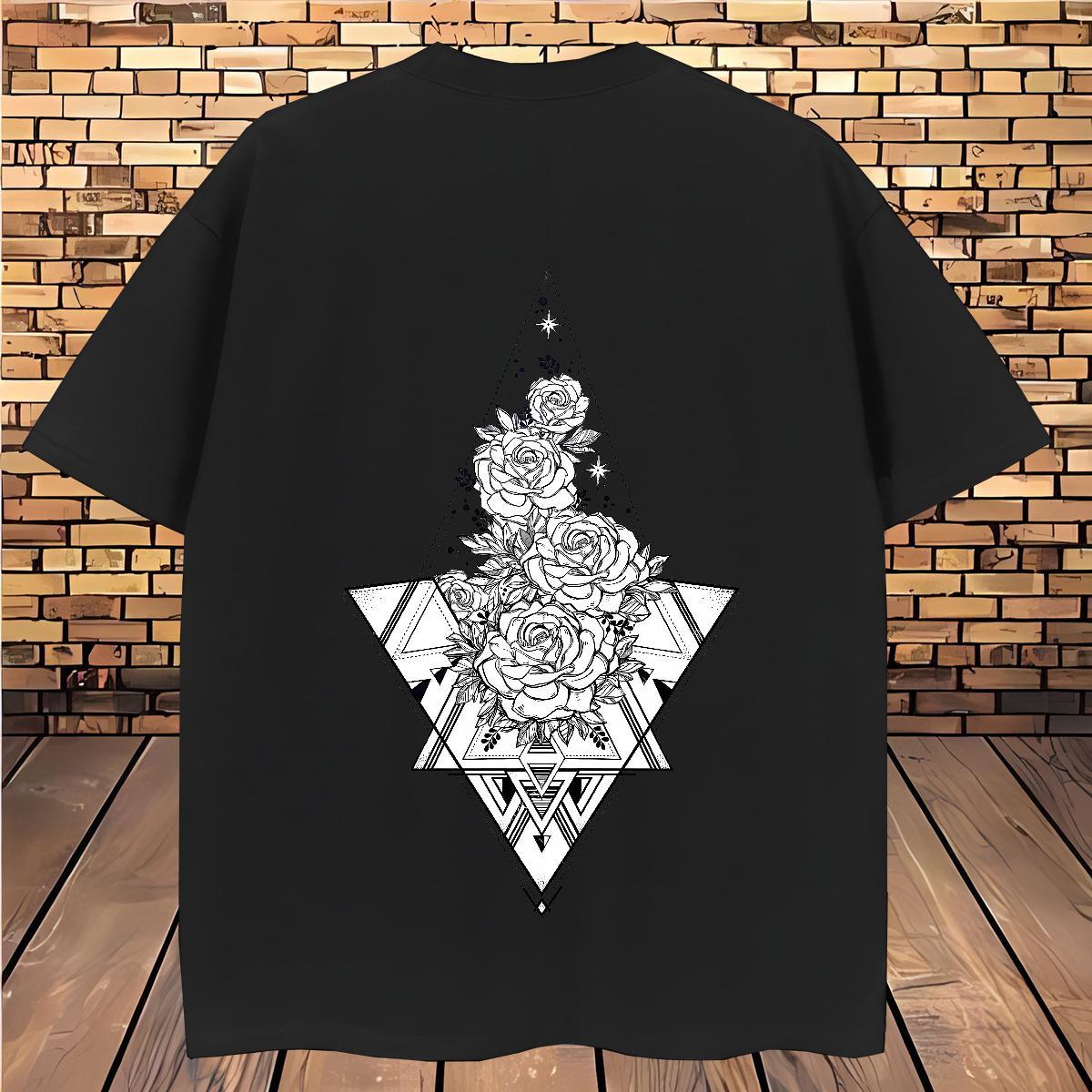 Popular T shirt 230g Pure Cotton eye of the devil Street Oversized 4XL Crew Neck Tshirt for Man Woman Fashion Casual Tshirts
