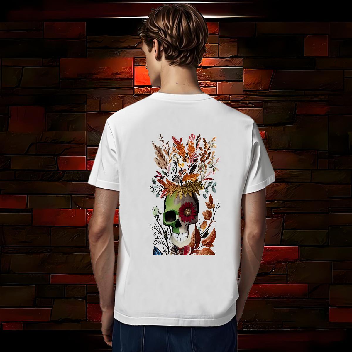 Wholesale T Shirts Men 100% Cotton 230g skull Anime Printing Street DIY Logo Oversized Breathable Tshirts 2024 Summer Tees