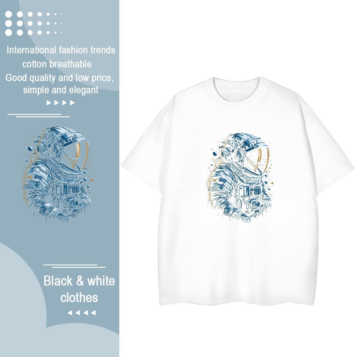 Lady Woman Tshirt 230g Pure Cotton universe Casual Daily Wear T shirt O Neck Short Sleeves Customized Clothes Shirt