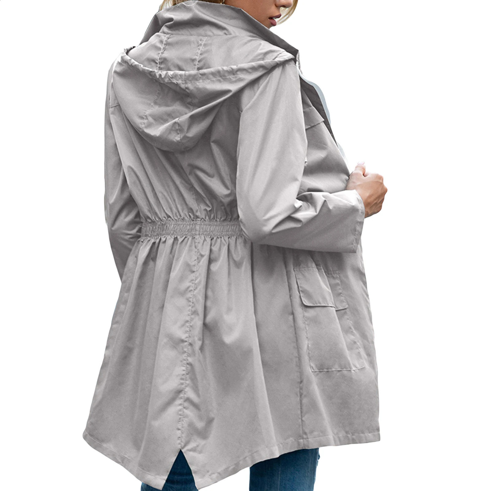 Womens lightweight waterproof active outdoor trench raincoat with hood womens lightweight windproof 240824