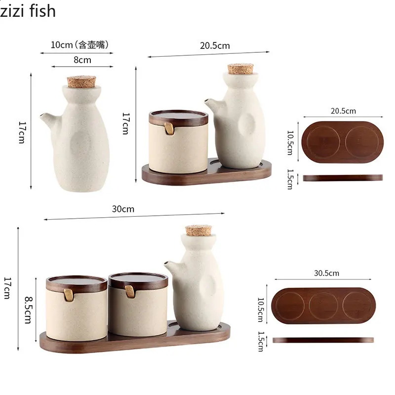 Simple Ceramic Oil Pot Kitchen Household Soy Sauce Pot Vinegar Bottle Seasoning Bottles Seasoning Jar with Lid Kitchenware Set 240823
