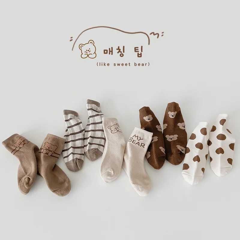 1-9T Kids Boys Girls Socks Autumn Cozy Sock Cute Bear Pattern Cotton Socks Children CL240824