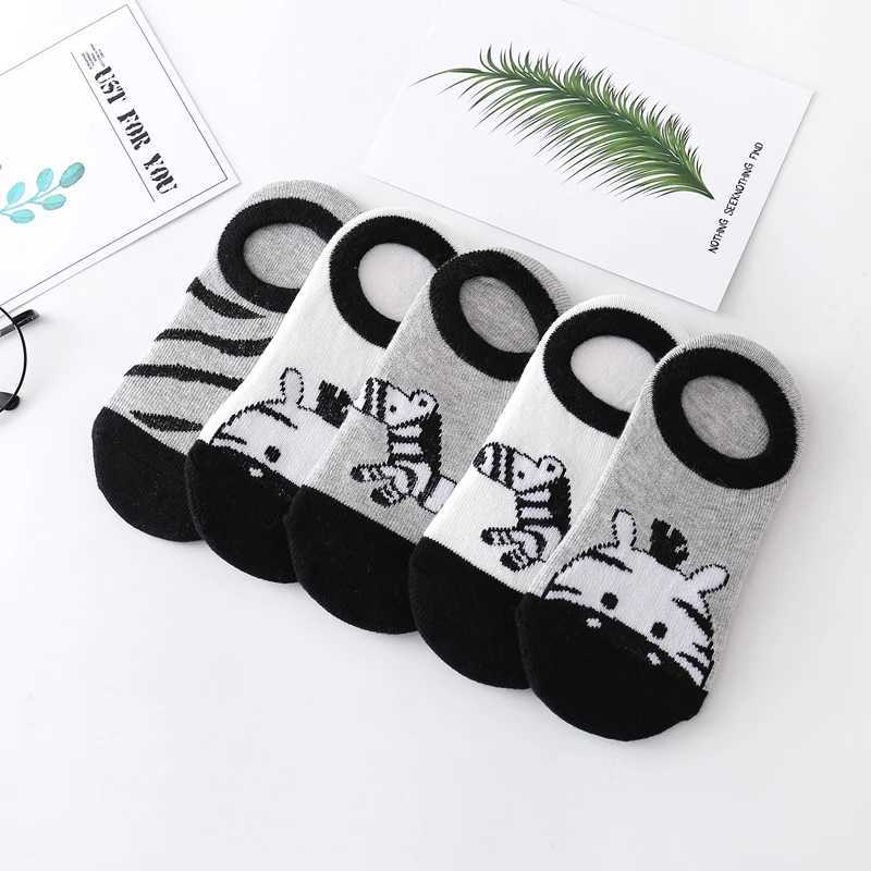 Childrens Sock Cotton Thin Cartoon Small Donkey Ship Socks Boy Baby Socks Short Cute Animal Print Sock 5pair CL240824