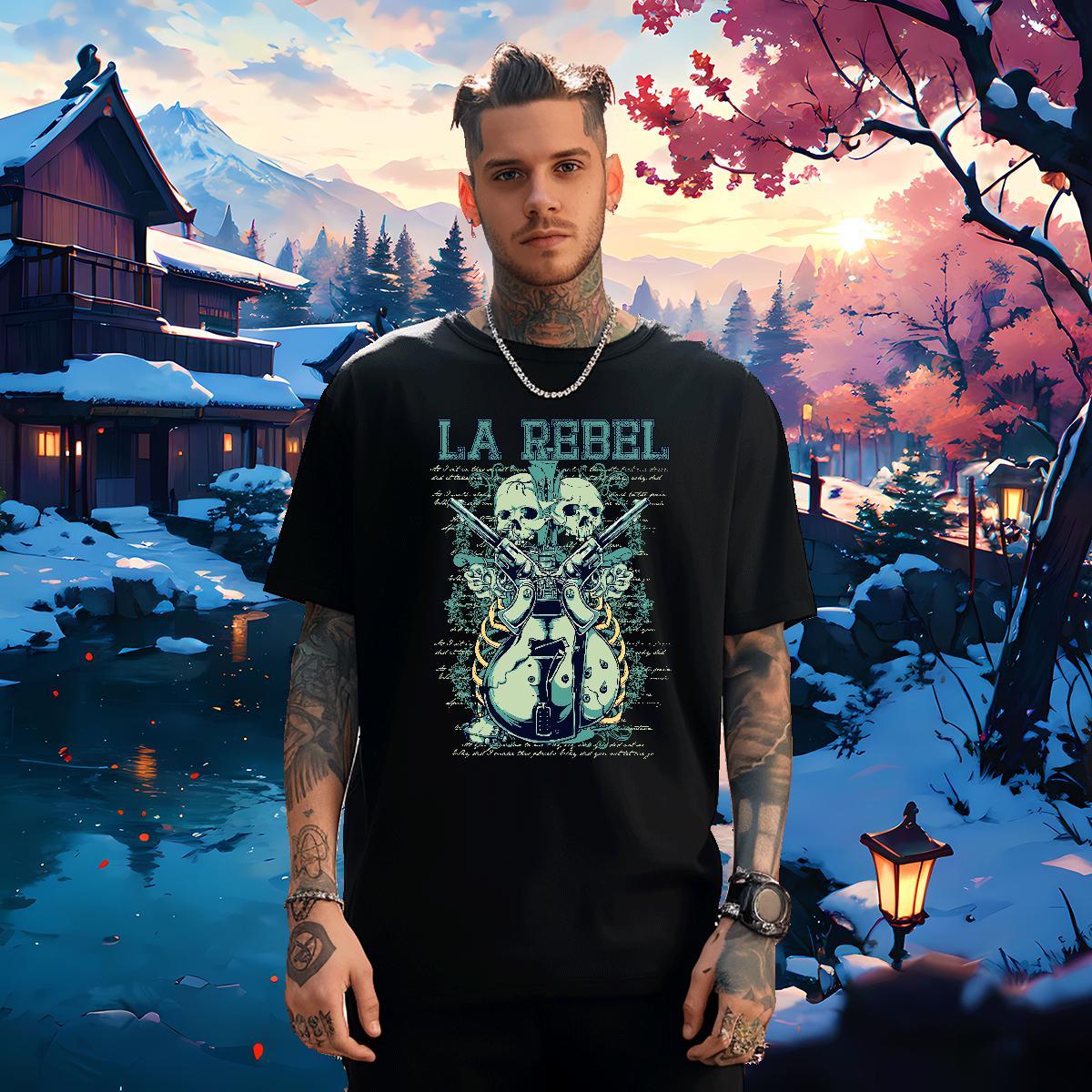 Loose Fit Mens T Shirts 230g Pure Cotton skull Casual Plus Size Cartoon Breathable Short Sleeve Mens Tshirts Fashion New Wear