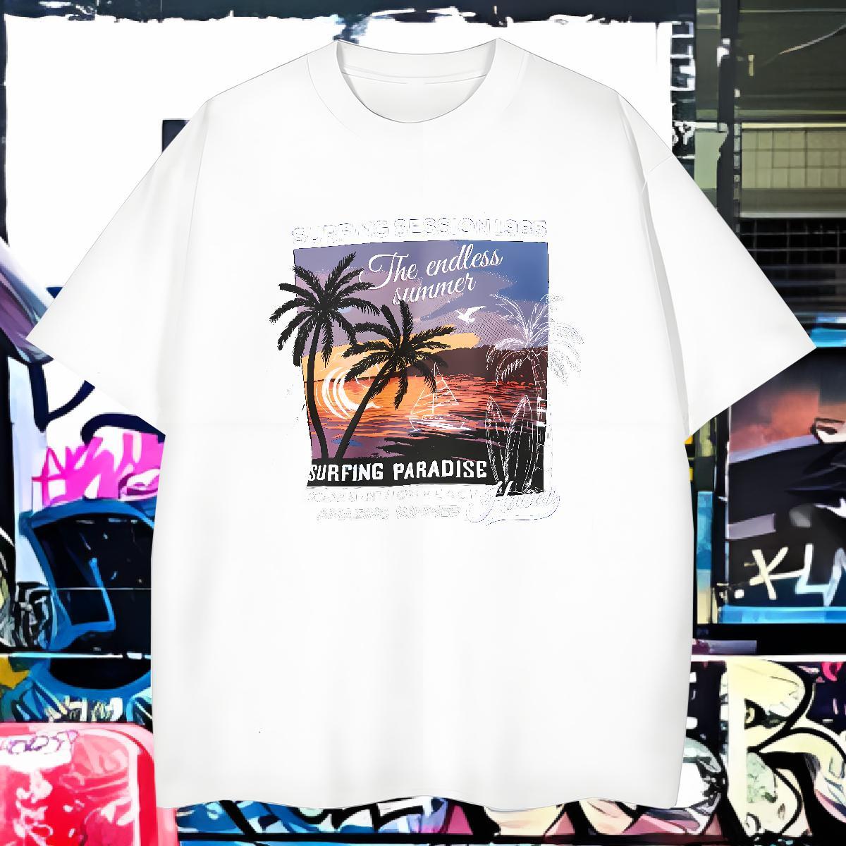 Cool T-Shirts 230g Cotton tree Outdoor Graphic Breathable Short Sleeve Tshirt for Man Woman Custom Tops Tees