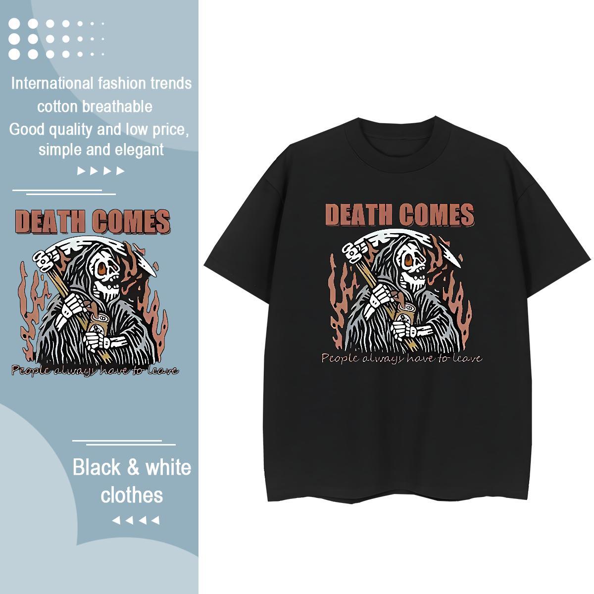 Wholesale T-Shirts for Men 230g Cotton skull Spring Summer Custom Printed O Neck Short Sleeves Couples T Shirts Stylist Clothes