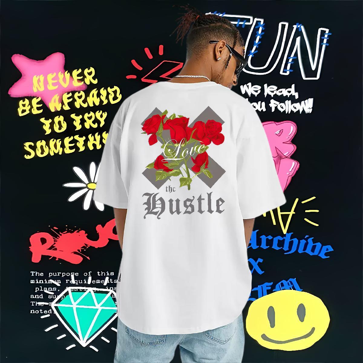 Unisex T shirt 230g 100% Cotton letter Sports Casual DIY Anime Crew Neck Men Tops Tees 2024 DIY Tee Shirt