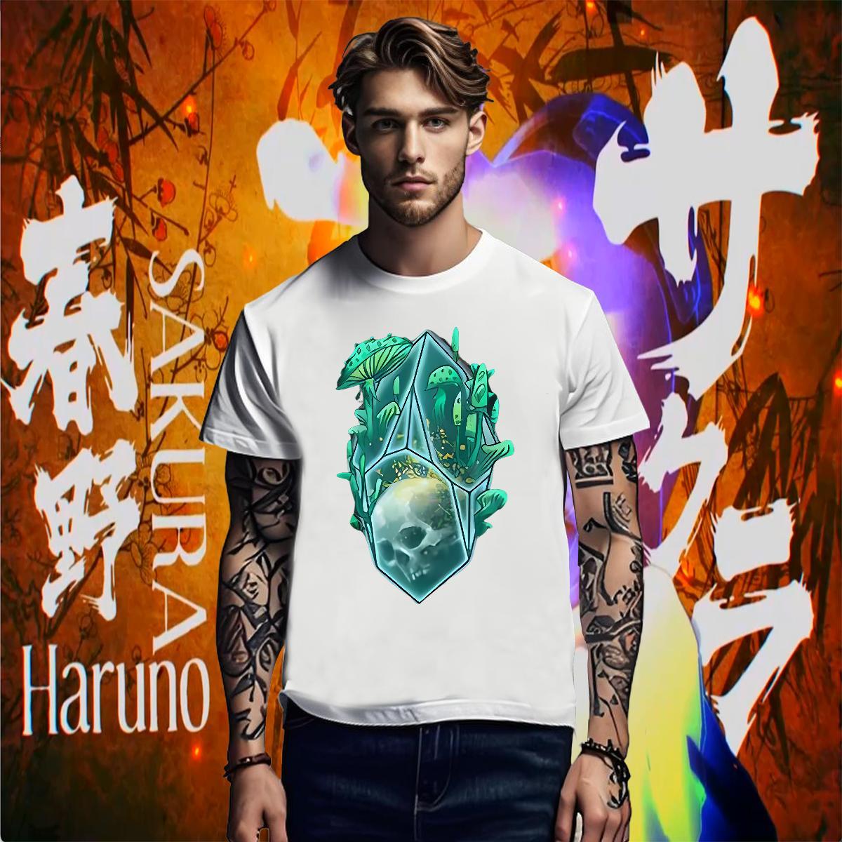 Free Shipping T shirt 100% Cotton 230g skull Spring Summer Anime Breathable Crew Neck Men Tees New Tshirts
