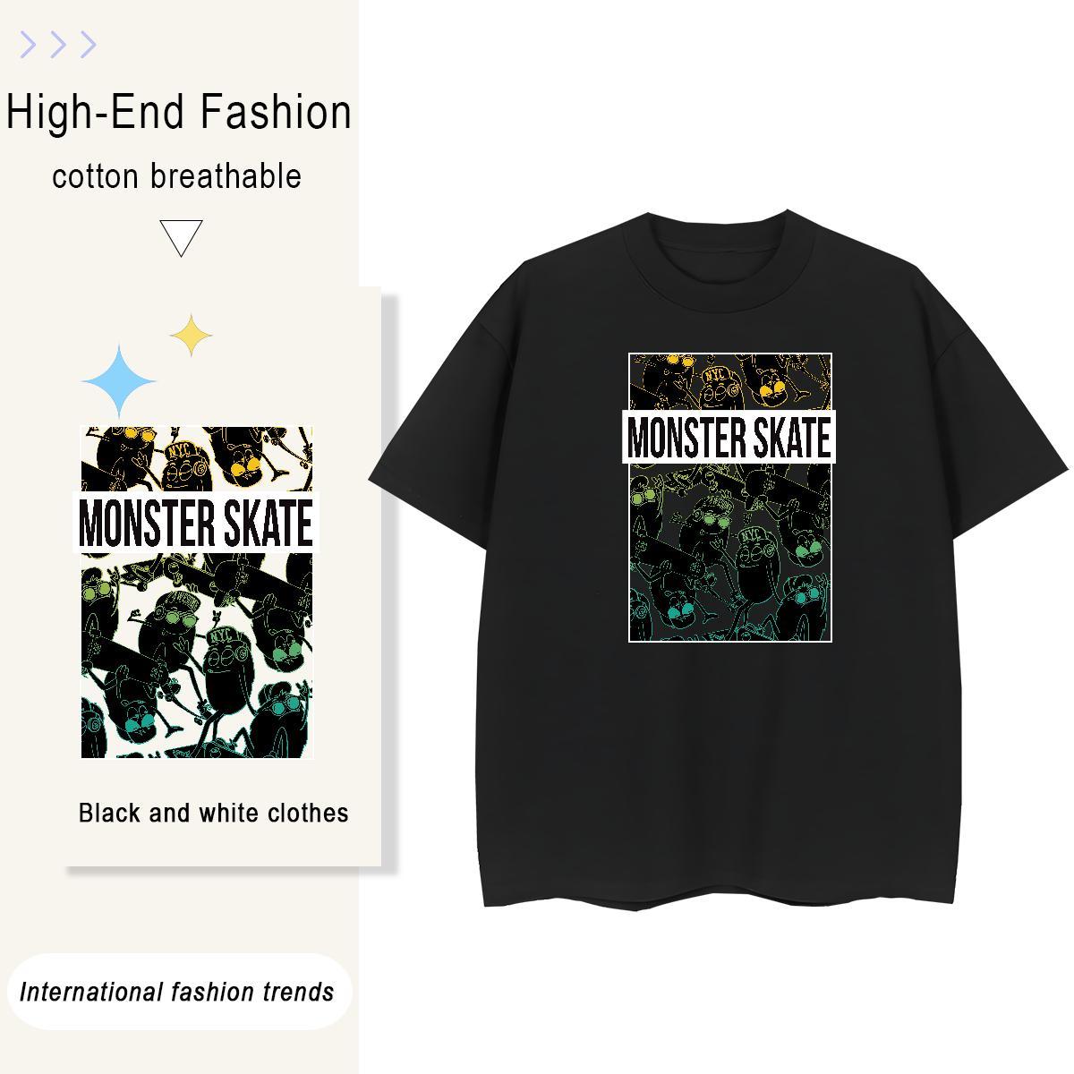 Designer Tshirt for Man Woman 230g Cotton plush Street Casual T Shirts Women Breathable Short Sleeve Plus Size Cartoon Tee Shirt