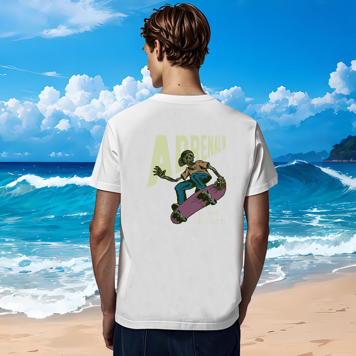 Free Shipping T shirt 100% Cotton 230g skull Outdoor DIY Printed Breathable Men Tops Tees Fashion New Polos