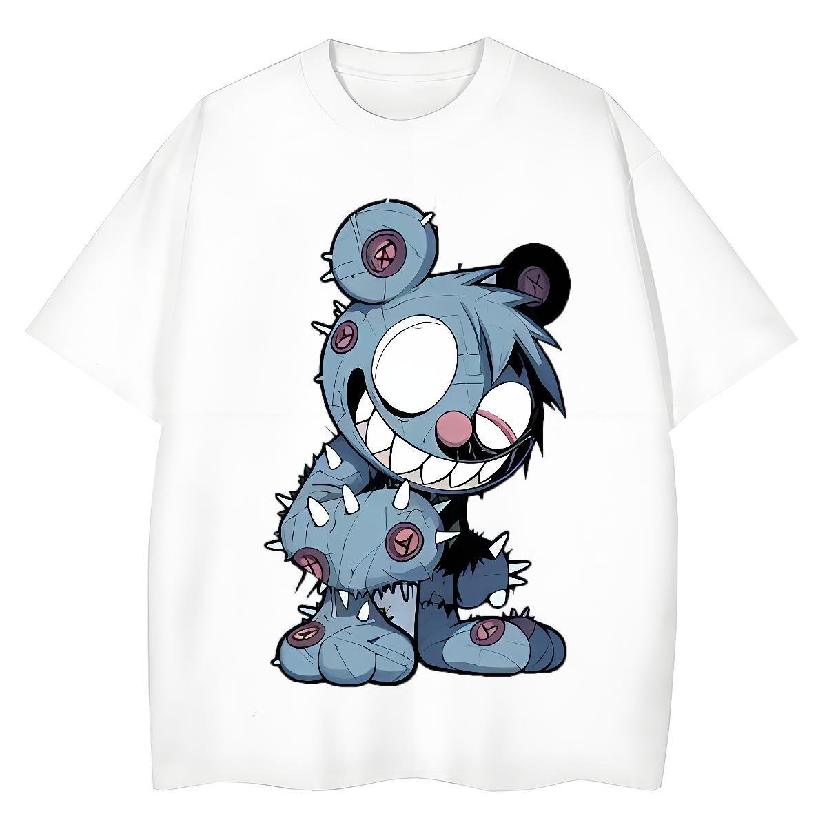 Fashion Men Tshirts bear Sports Casual 230g 100% Cotton Tops Tees Breathable Crew Neck TOP Quality T shirt DIY Printed