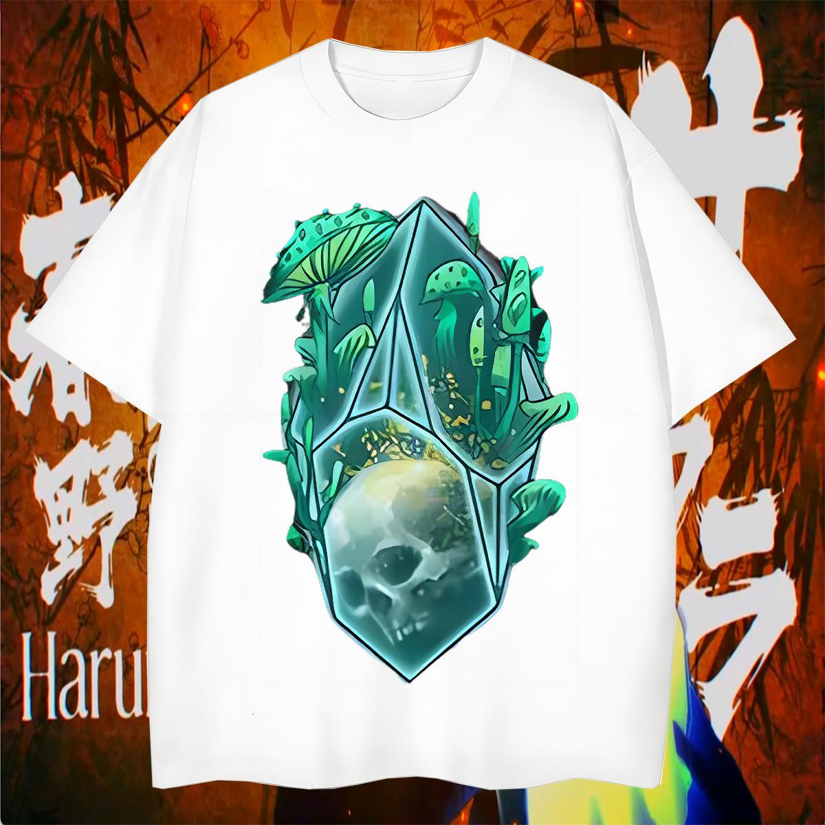Free Shipping T shirt 100% Cotton 230g skull Spring Summer Anime Breathable Crew Neck Men Tees New Tshirts