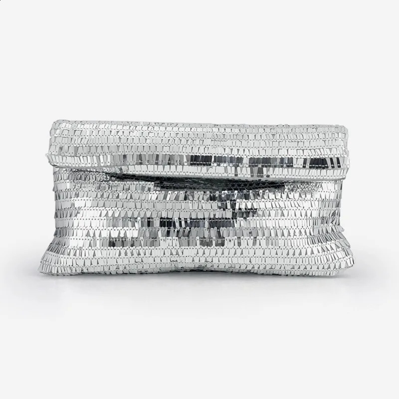 Silver Shinging Sequin Pillow Clutches HandBags Summer Ladies Party Clutch Purses For Women Fashion Prom Phone Handbags 240823