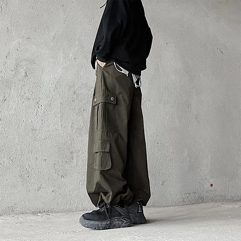Vintage Y2k Baggy Pants Fashion Streetwear Wide Leg Oversize Cargo Pants Men Full-length Straight Long Trousers 2024 240824