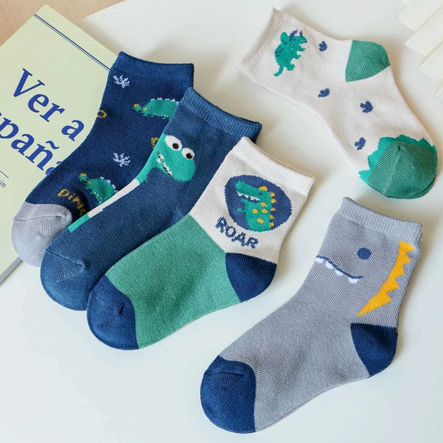 5 Pairs Boy Socks 1-12Y Kids Spring Summer Fall Cute Comfortable Mid Length CL240824
