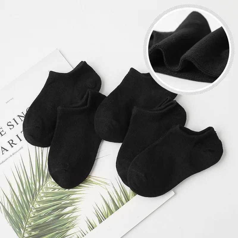 5 Pairs Children Low Cut Socks Boys Girls Black White Gray Boat Socks Baby Kids School Student Uniform Socks Sport Clothes CL240824