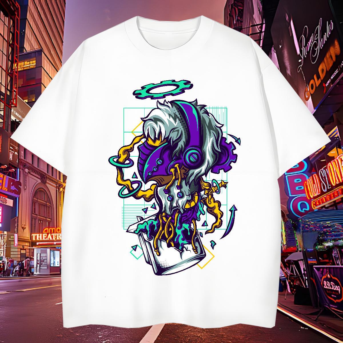 Loose Man T Shirts 230g Pure Cotton ET Hip Hop Oversized 4XL Breathable Short Sleeve Men Tshirts 2024 Clothings