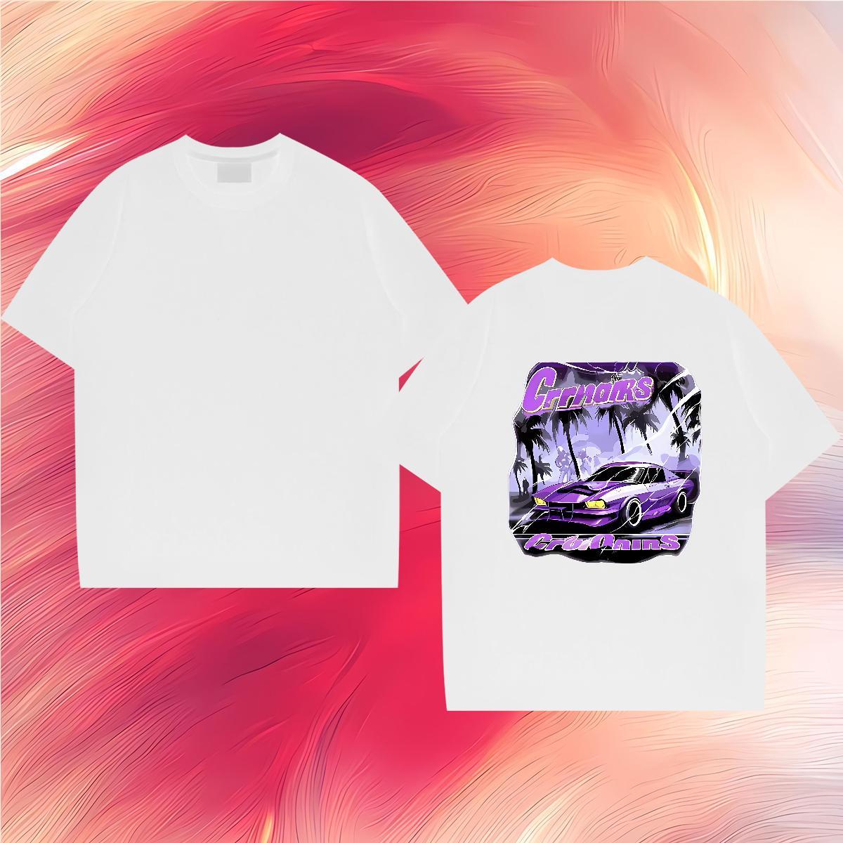Soft T-Shirts 230g 100% Cotton car Summer Casual Custom Cartoon O-Neck Short Sleeve Tshirt for Man Woman New Tops Tees