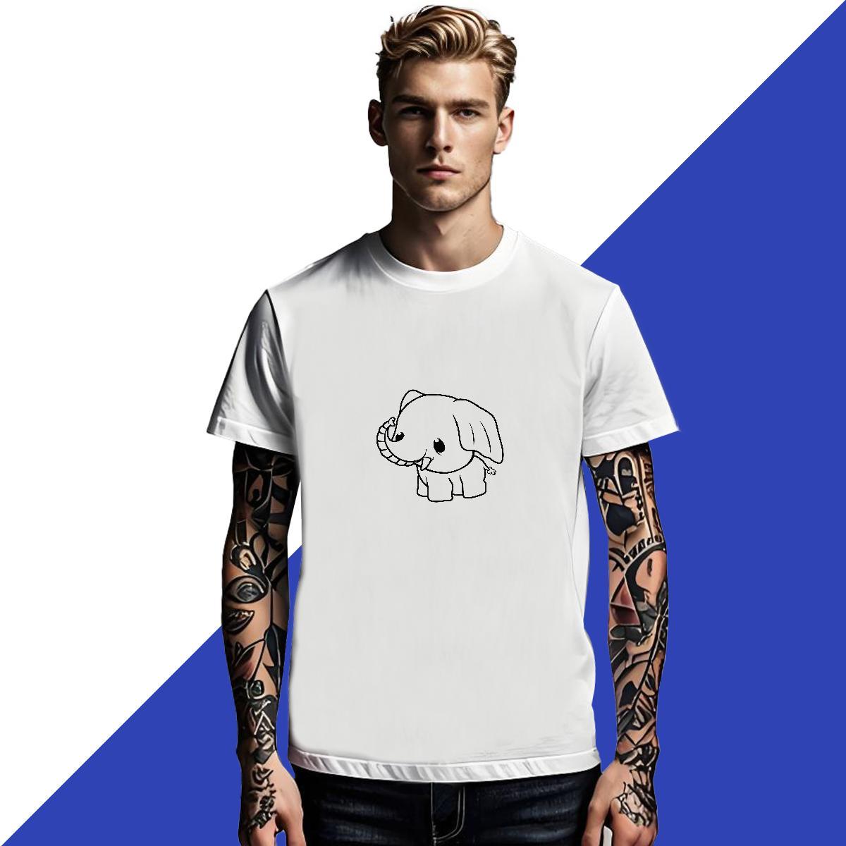 Brand Men Clothes T-Shirt Elephant High Street Hip Hop 100% Cotton 230g Top Tees Breathable Soft Comfortable T shirt Customized