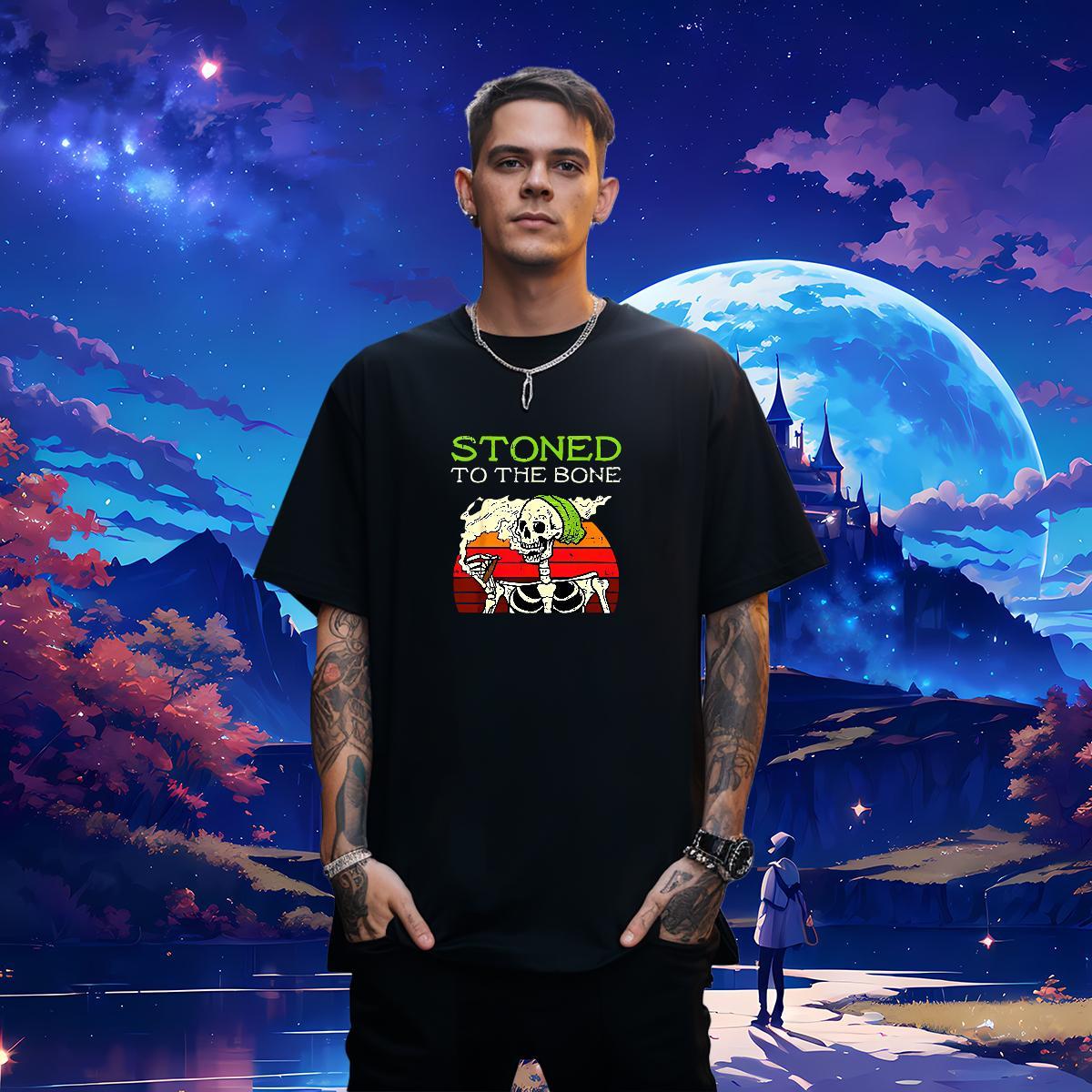 Unisex T-Shirts 230g 100% Cotton skull Street Wear Custom Print Oversized Breathable Tshirts DIY Tees