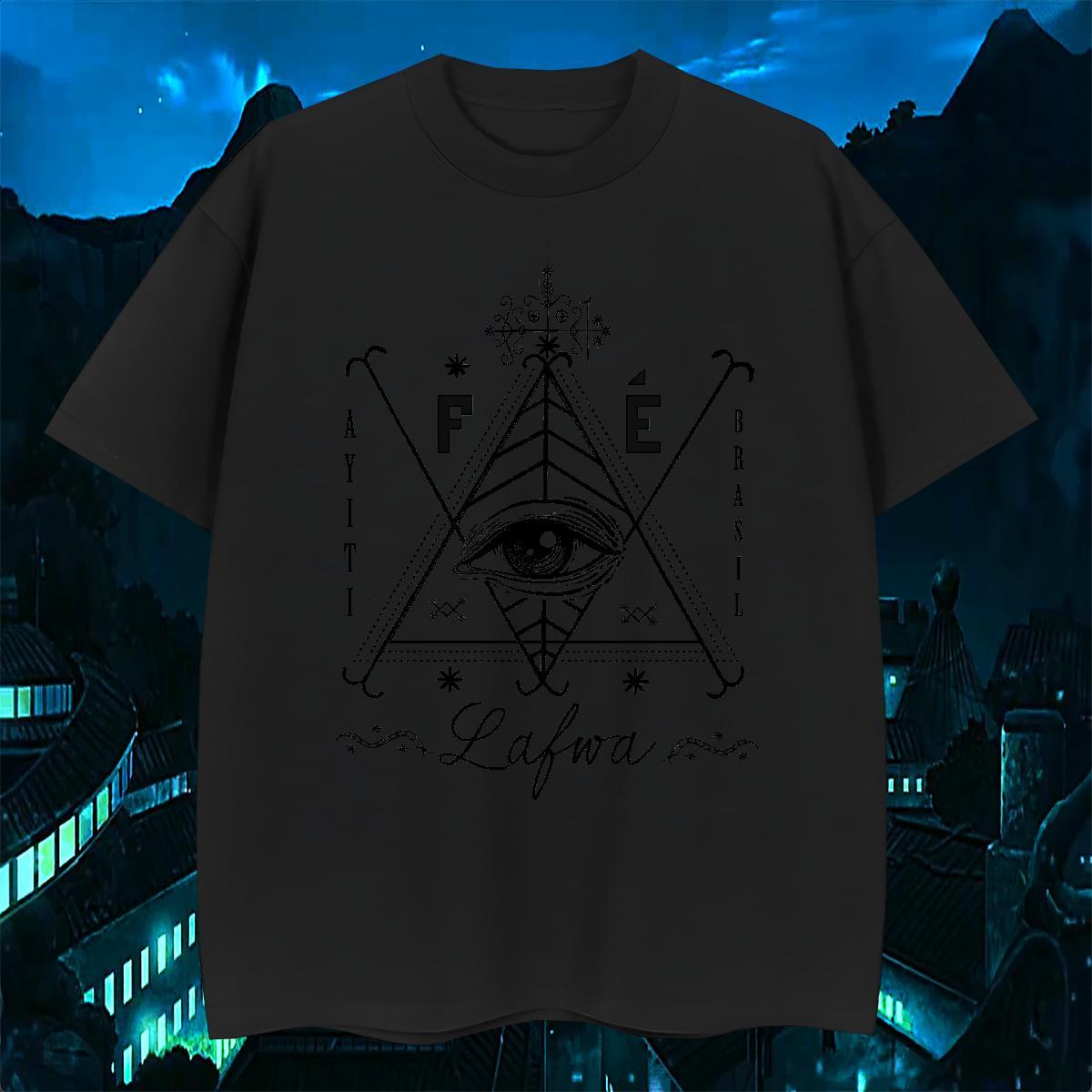 TOP Quality Man T Shirts 230g Cotton eye of the devil Hip Hop Street Customized Crew Neck Breathable Tshirt for Man Woman New Tees