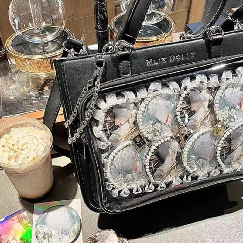 Y2k Aesthetic Punk Trendy Women Underarm Bag Vintage Transparent Casual Ita Bags All Match Fashion Streetwear Shoulder Handbags 240824