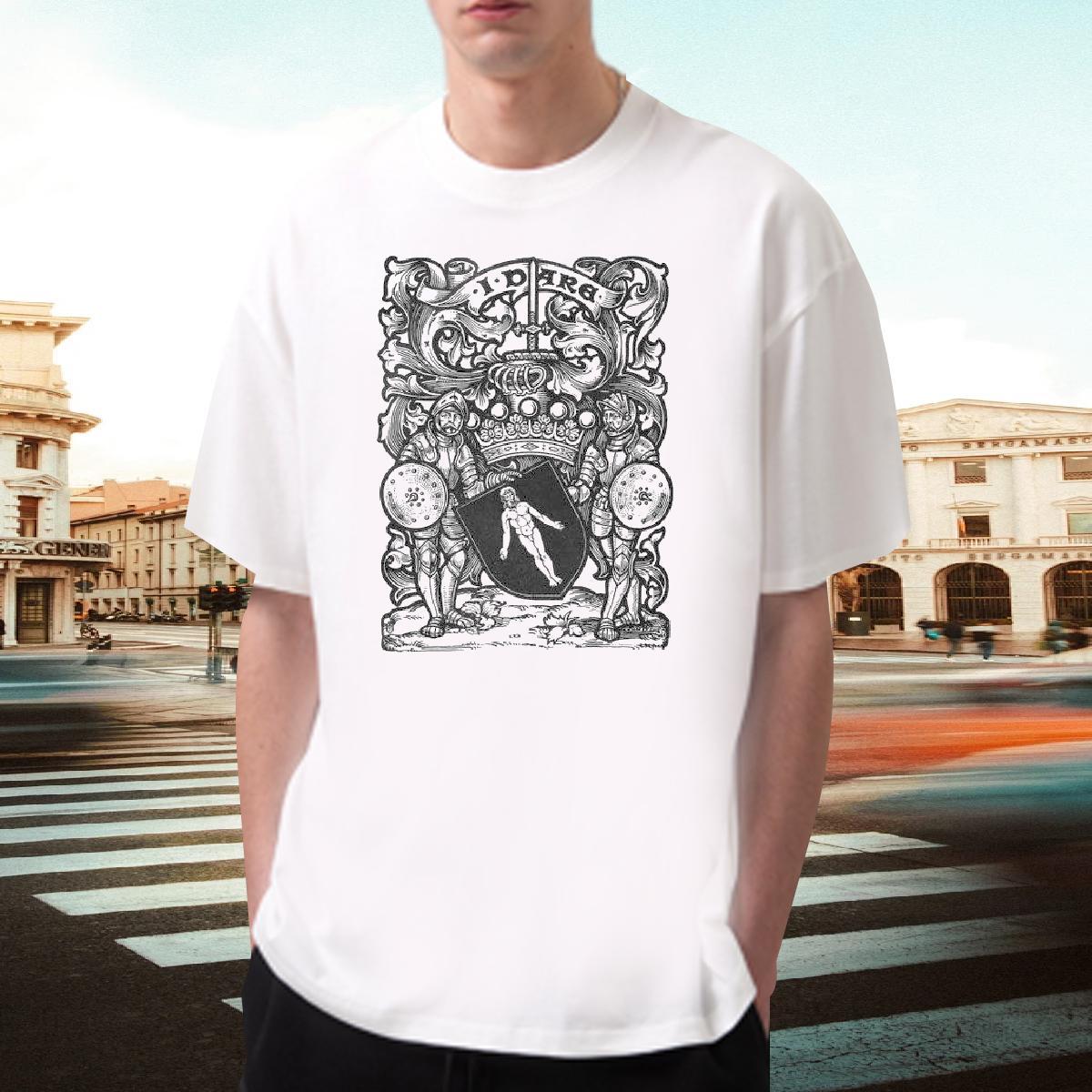 Popular T Shirt For Man 100% Cotton 230g The Cross Casual Oversized 4XL Breathable Soft Men Clothes T-Shirt New Designer Tee Shirt