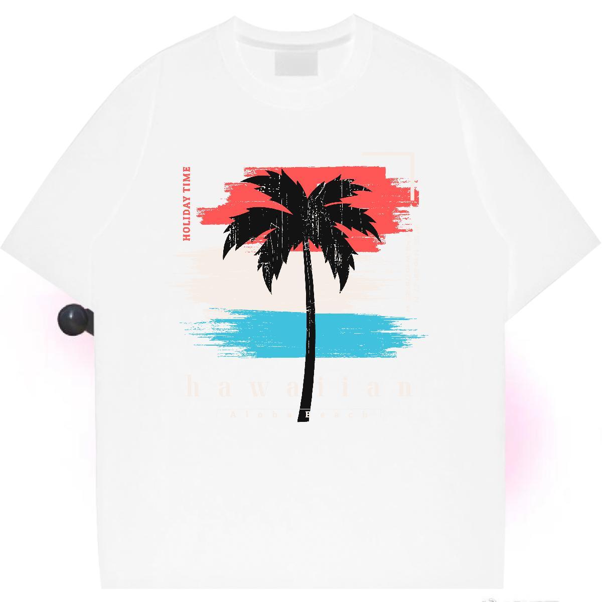Brand Women Tshirts 230g Pure Cotton letter Home Outdoor T Shirts Women Breathable Short Sleeve Anime Print Top Tees
