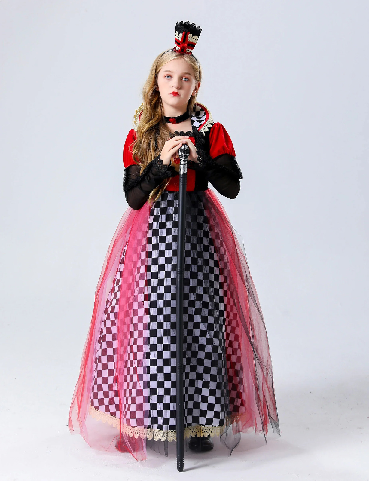 Halloween Alices Adventures in Wonderland Red Queen Carnival costume stage performance princess roleplaying parents children fancy dress 240823