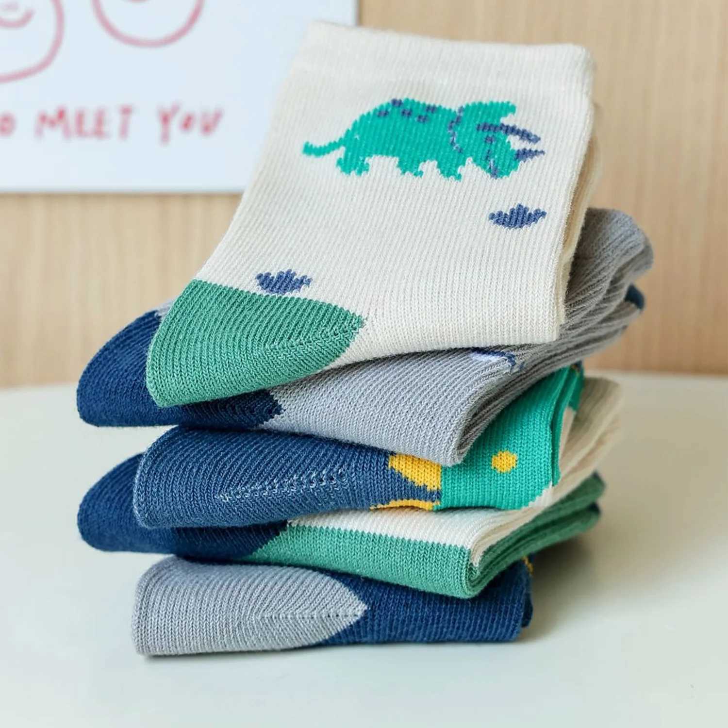 5 Pairs Boy Socks 1-12Y Kids Spring Summer Fall Cute Comfortable Mid Length CL240824