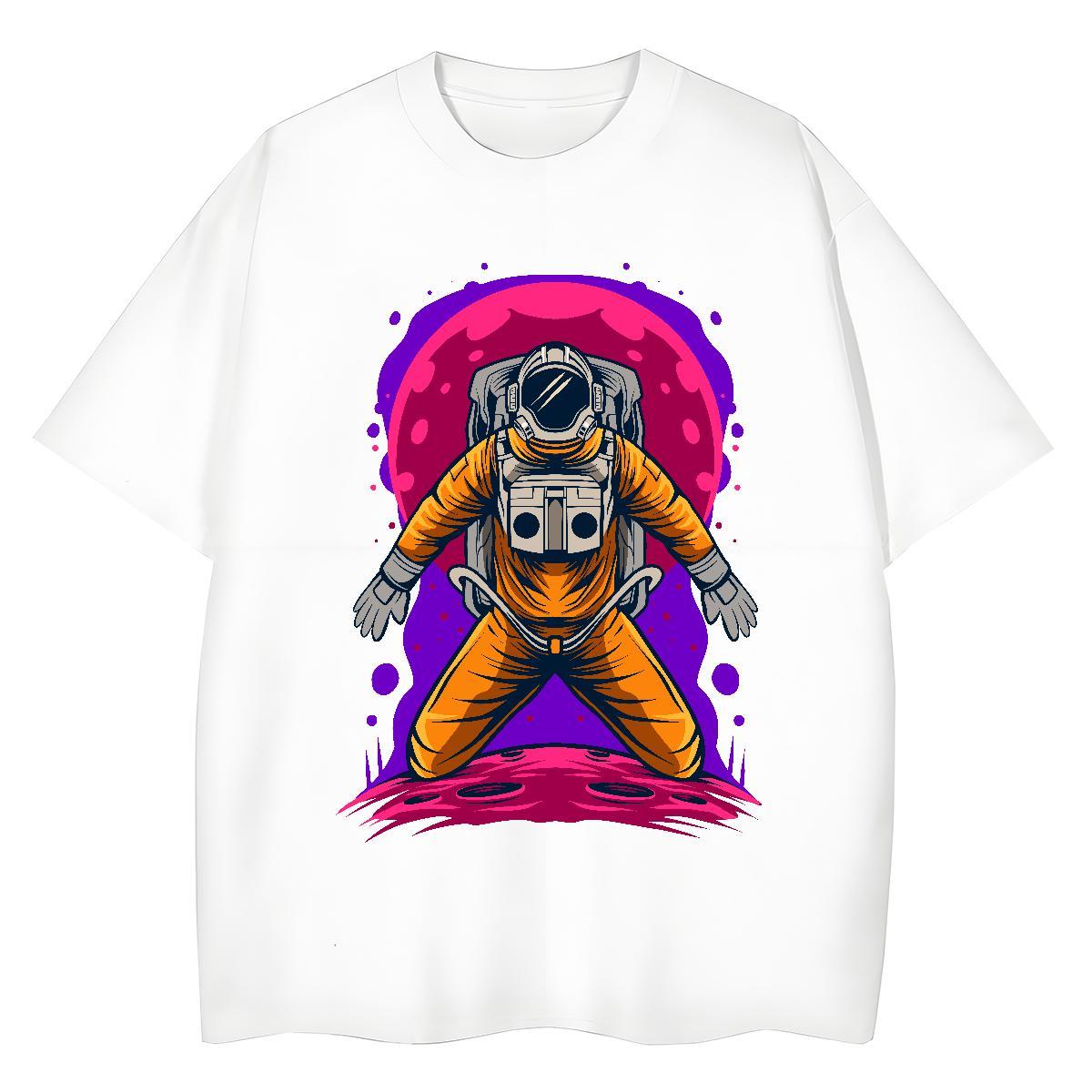 Free Shipping Women Tees 230g Cotton universe High Street Hip Hop Womens T Shirts Breathable DIY Anime Clothings
