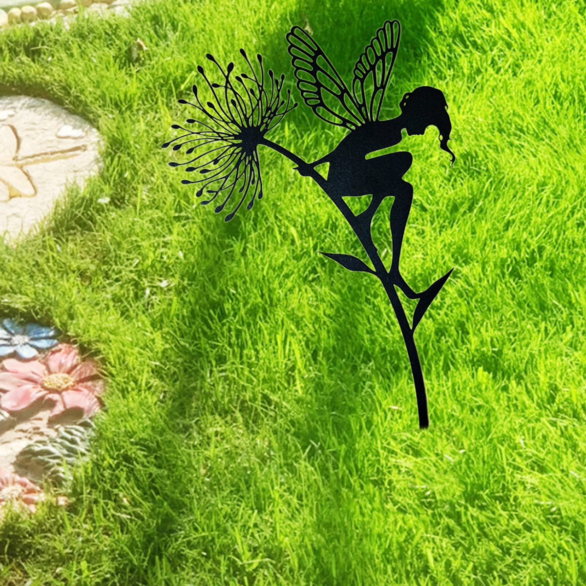 Garden Decoration Fairy Stake Garden Fairy Silhouette Art Outdoor Patio Lawn Deck Pathway Garden Fairy Decorations