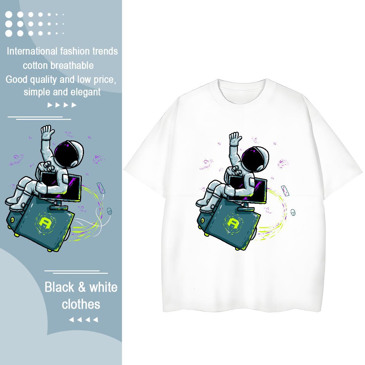 Brand Lady T shirt 230g Cotton universe Street Wear Womens T Shirts Breathable Plus Size Cartoon Tops Shirt