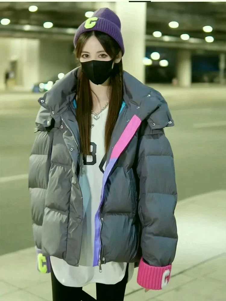 Women's Down Parkas Winter Women Puffer Jacket Parkas Hooded Padded Jacket Knitted Slve Letter C Super Hot Bread Coat Cheap Wholesale Casual Loos
