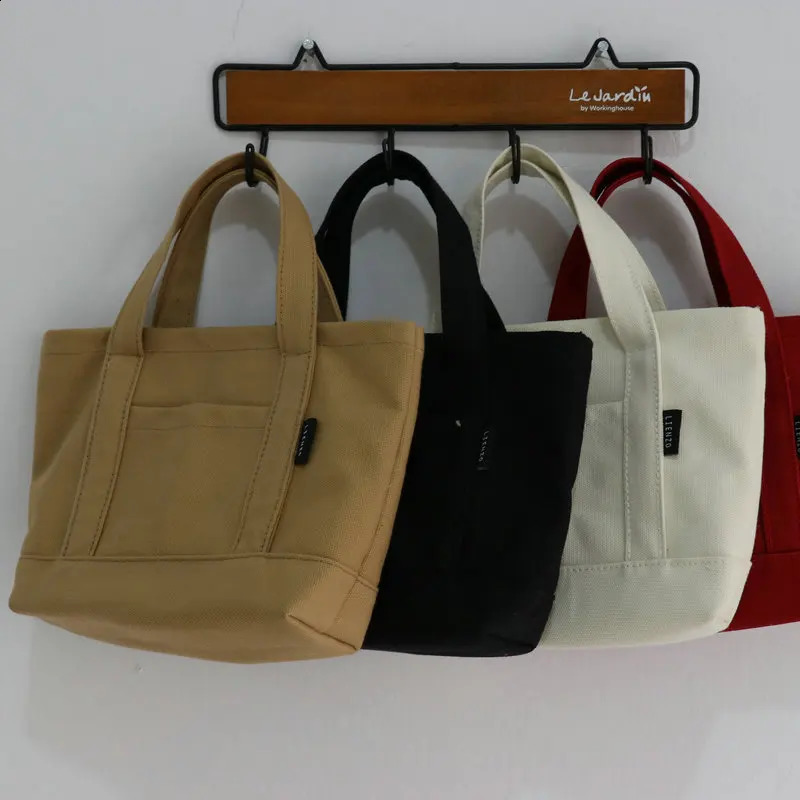 Small cotton canvas womens handbag top casual ecological reusable Bolsas Femininas Bolsos 240823