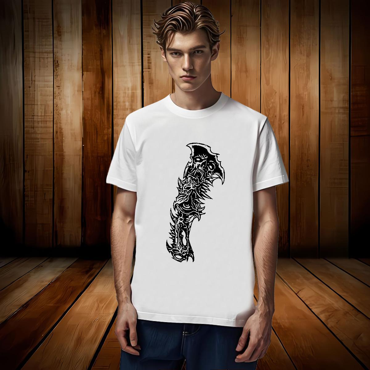 Free Shipping T Shirts Men 230g 100% Cotton skull Daily Wear Plus Size Cartoon Breathable Short Sleeve Tshirts Designer Fashion Top Tees