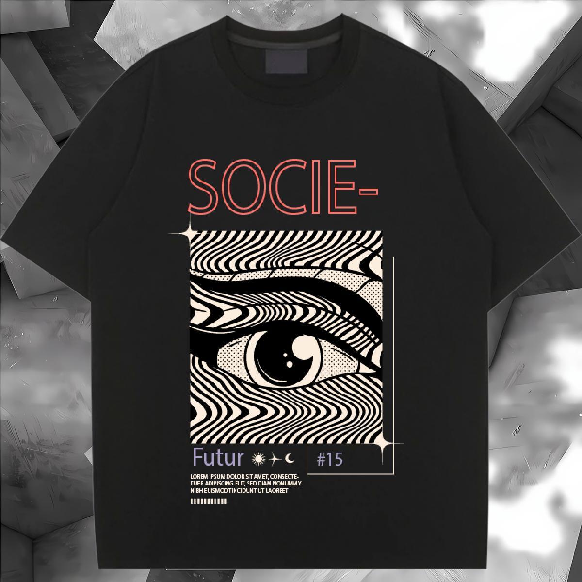 Unisex Tshirt for Man Woman 230g Pure Cotton eyes Summer Casual T-Shirts for Women Short sleeve Soft DIY Anime Printed Tops Tees